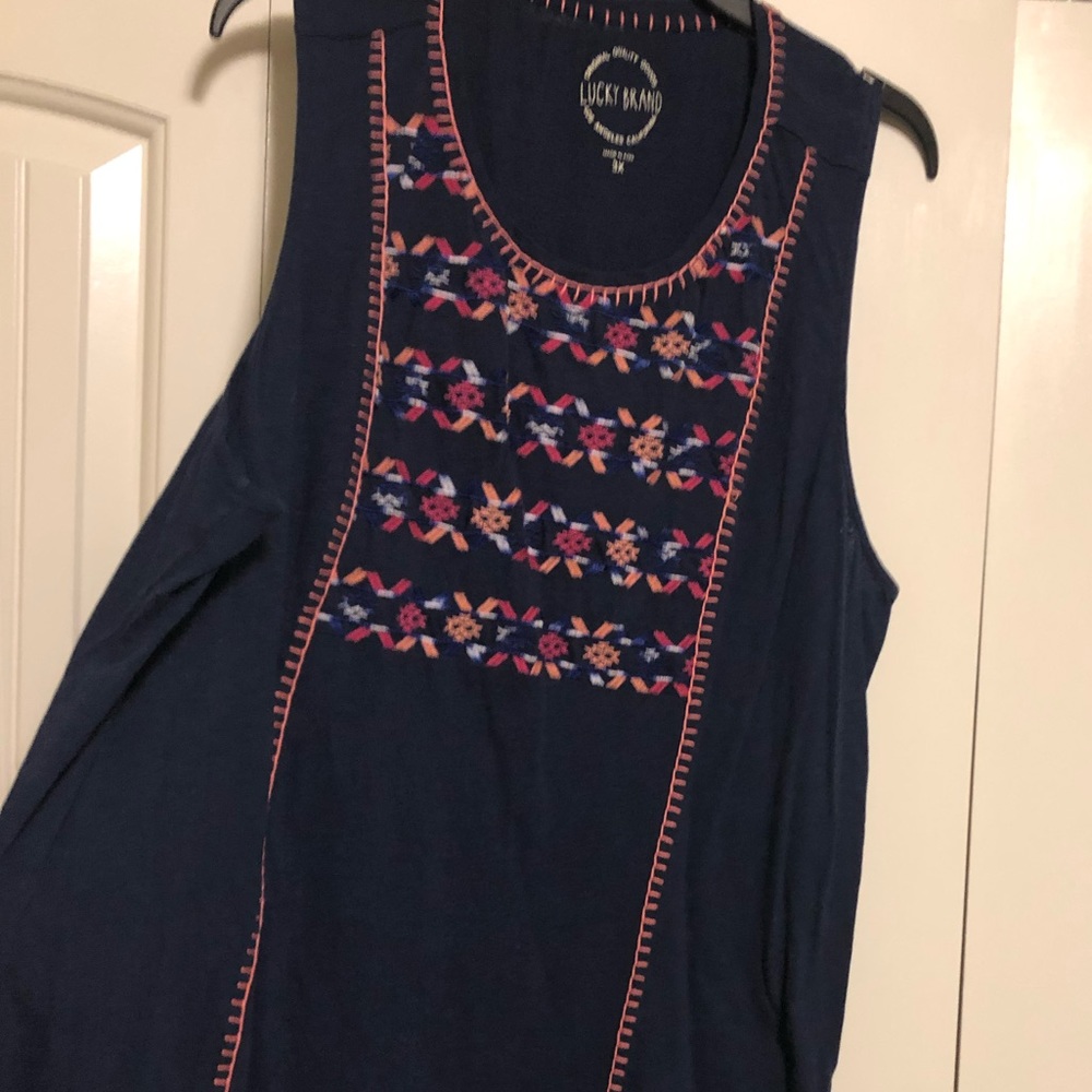 Lucky Brand embroidered tank top